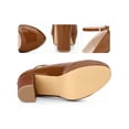 thumbnail image 4 of Allegra K Ankle Strap Chunky Heels Mary Jane Pumps for Women Brown 7, 4 of 7