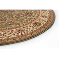 thumbnail image 5 of Sensation Traditional 5' Round Green and Beige Polypropylene Indoor Area Rug, 5 of 7