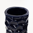 thumbnail image 4 of DecMode 3"W, 12"H Dark Blue Ceramic Vase with Varying Patterns, Set of 3, 4 of 10