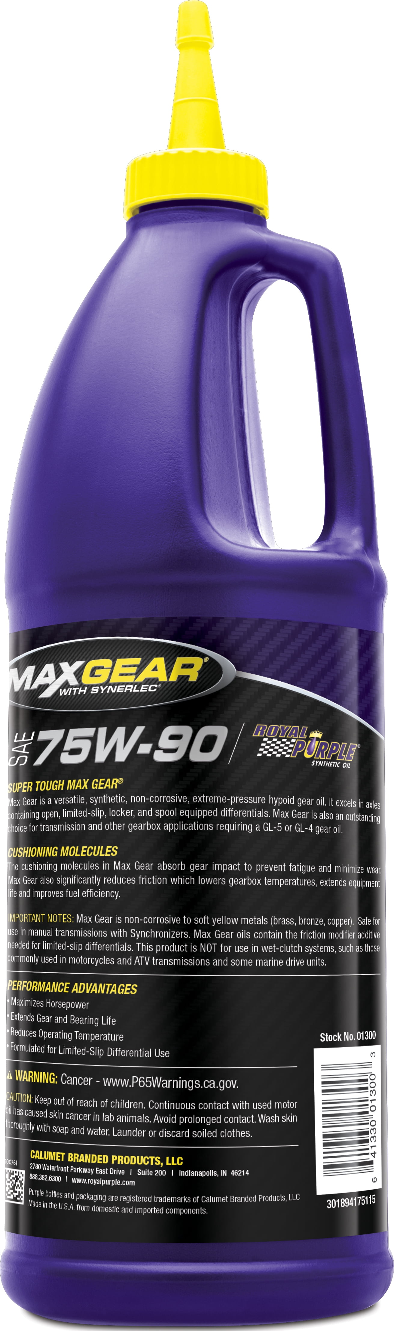 ROYAL PURPLE® MAX GEAR® Synthetic SAE 75W-90 High Performance Gear Oil, 1 Quart