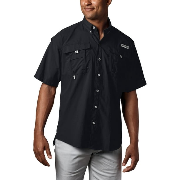 Columbia Men's Bahama II Short Sleeve Shirt, 4X, Black 