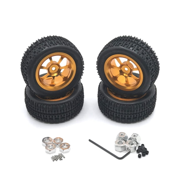 Ounissouiy Rueda de neumático de coche RC Kit de actualización de componentes de actualización profesional azul Kits de construcción modelo Dorado