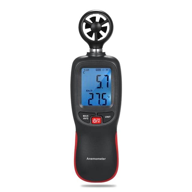 Amdohai Digital Anemometer Thermometer Handheld Pocket Wind Speed Meter Air Velocity Temperature Tester with Max/Data Hold Mode