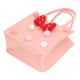 thumbnail image 4 of Bolsa de regalo de fieltro reutilizable, decoración de bola peluda con lazo, bolsa de compras de almacenamiento plegable para fiesta de cumpleaños de niños, color rosa, 4 of 5