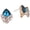 Blue Gold -Tone, variant on Women's Austrian Crystal Wedding Teardrop Stud Earrings