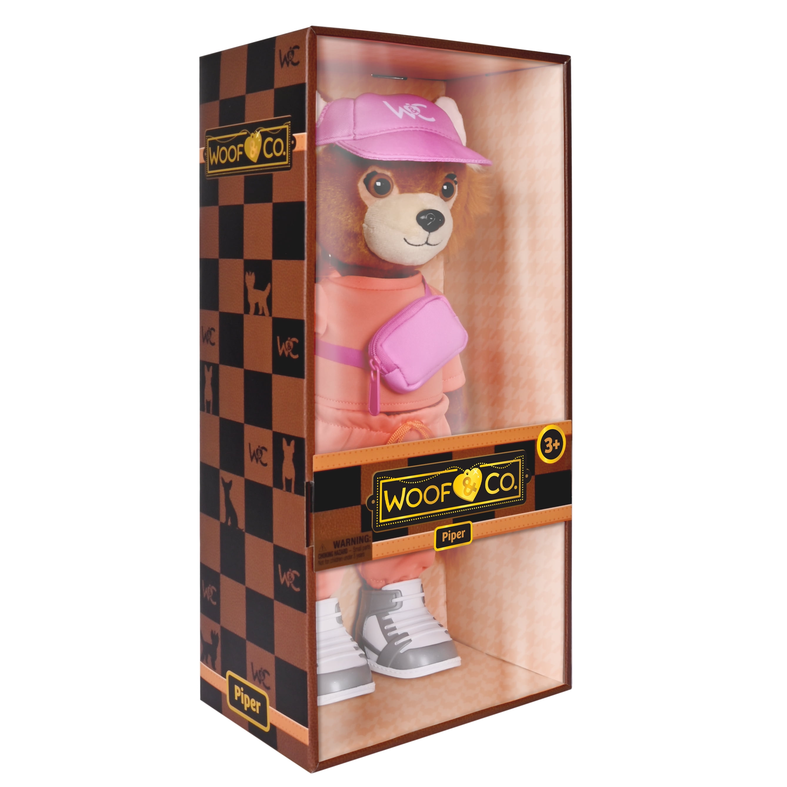 Woof & Co 15-inch Fashion Doll – Piper The Poseable Plush Chihuahua with Removable Outfit & Accessories, Children Ages 3+