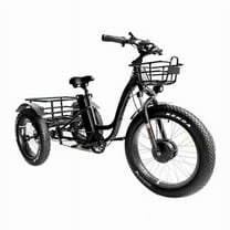 Fat Tire Electric Tricycle Trike, Off-Road Three-Wheel Electric Cycle, 750W Motor, 48V Battery, 40-55 Mile Range