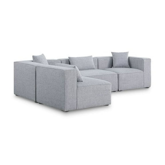 Meridian Furniture Cube Grey Durable Linen Modular Sectional