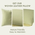 thumbnail image 3 of Phantoscope Modern Faux Leather Woven Square Cusion Solid Accent Decorative Throw Pillow for Couch, 12" x 20", Light Green, 2 Pack, 3 of 7