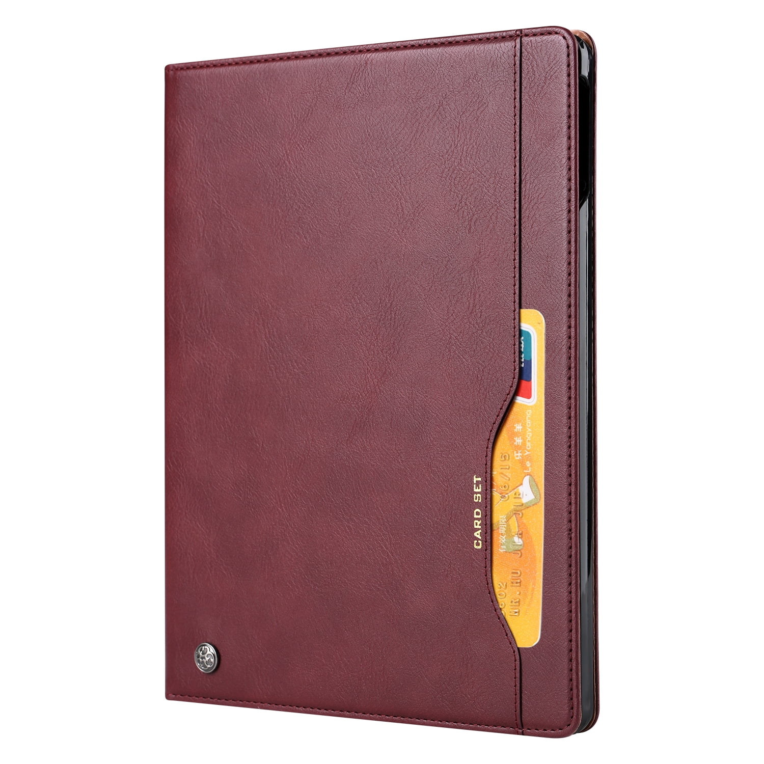 Allytechgroup iPad Pro 11 M4 2024 Case with Pencil Holder, Front Pocket Business Type Flip Multi Angle Stand Shockproof Protective Auto Sleep Wake Case for Apple iPad Pro 11" 2024 M4, Winered