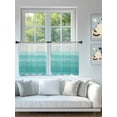 thumbnail image 4 of Aqua White Gradient Sheer Curtains 54 Inch Long 2 Panels, Abstract Ombre Texture Modern Art Light Filtering Rod Pocket Semi Sheer Curtains, Sheer Voile Drapes for Living Room Bedroom, 52"x54", 4 of 5