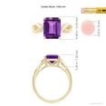 thumbnail image 4 of ANGARA Natural Twist Shank Emerald Cut 2.9 ct Amethyst Statement Ring in 14K Yellow Gold for Women (Size-10x8mm) | February Birthstone, Anniversary, Jewelry Gift for Women | Natural Amethyst Ring, 4 of 8