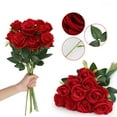 thumbnail image 2 of Innens 5-20Pcs Silk Roses Artificial Flowers Realistic Bouquet Home Decor Valentine Gift, 2 of 27