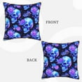 thumbnail image 3 of Haiem cool crystal Skull flower Print Velvet Soft Solid Decorative Square Throw Pillow Covers Set with Elegant Piping Christmas Cushion Case for Sofa Bedroom Car-16"x16", 3 of 8