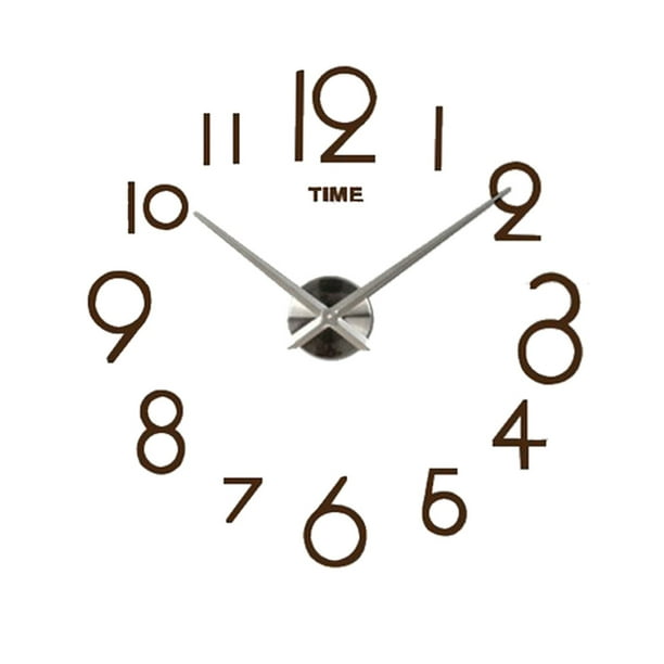 Reloj de Pared 3d de de Pared Decoración de Pared de Oficina en hogar para Ocasiones Especiales café