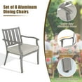 thumbnail image 5 of Ulax Furniture 9 Pieces Outdoor Patio Dining Set with Aluminum Square Table and Chairs with Sunbrella Cushions for 8 person, Gray, 5 of 9