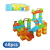 PNE Toys - Track Blocks: 68 PCS Educational Puzzle Building and Marble Run For Ages 3+