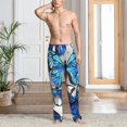 thumbnail image 4 of Salouo Blue and White Butterflies Print Pajama Pants for Men, Lounge Pants Elastic Waistband Casual Men's sleepwear Loungewear Sleep Pajama Pant -XX-Large, 4 of 7