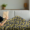 thumbnail image 3 of Spring Soft Flannel Fleece Throw Blanket, Pattern with Flowers and Butterflies, Cozy Plush for Indoor and Outdoor Use, 50" x 70", Yellow Dark Indigo, by Ambesonne, 3 of 5