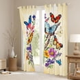thumbnail image 4 of Homewish Magic Butterfly Animal Black Out Curtains for Girls, Rustic Flower Floral Curtains Pack of 2 (42x63 Each), Vintage Fashion Bedroom Curtains, Curtains and Drapes Bedroom Decor, 4 of 7