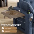 thumbnail image 5 of Timbernest 89" Cloud Sectional Sofa with Storage and Charging Ports, Chenille Couch for Living Room, 3-Seat, Blue, 5 of 9