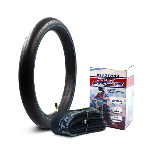 Pivotrax 90/100-14 (3.00-14) 14"" Heavy Duty Mini Dirt Bike Inner Tube - 2 Mm Reinforced Thickness - Tr4 Valve Stem Straight