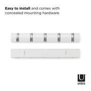 Umbra Flip 5 Hook Wall Mounted Coat Rack White