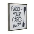 thumbnail image 3 of Stupell Paddle Your Cares Away Boating Phrase Landscape Painting Gray Floater Framed Art Print Wall Art, 3 of 6