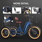 ADDMOTOR GREATTAN L Electric Trike for Adults, 750W Electric Trike with Passenger Seat, 65/130Mi 20/40AH 48V, Dual-Battery System 2 Seater Electric Tricycle, Parking Brake, Differential