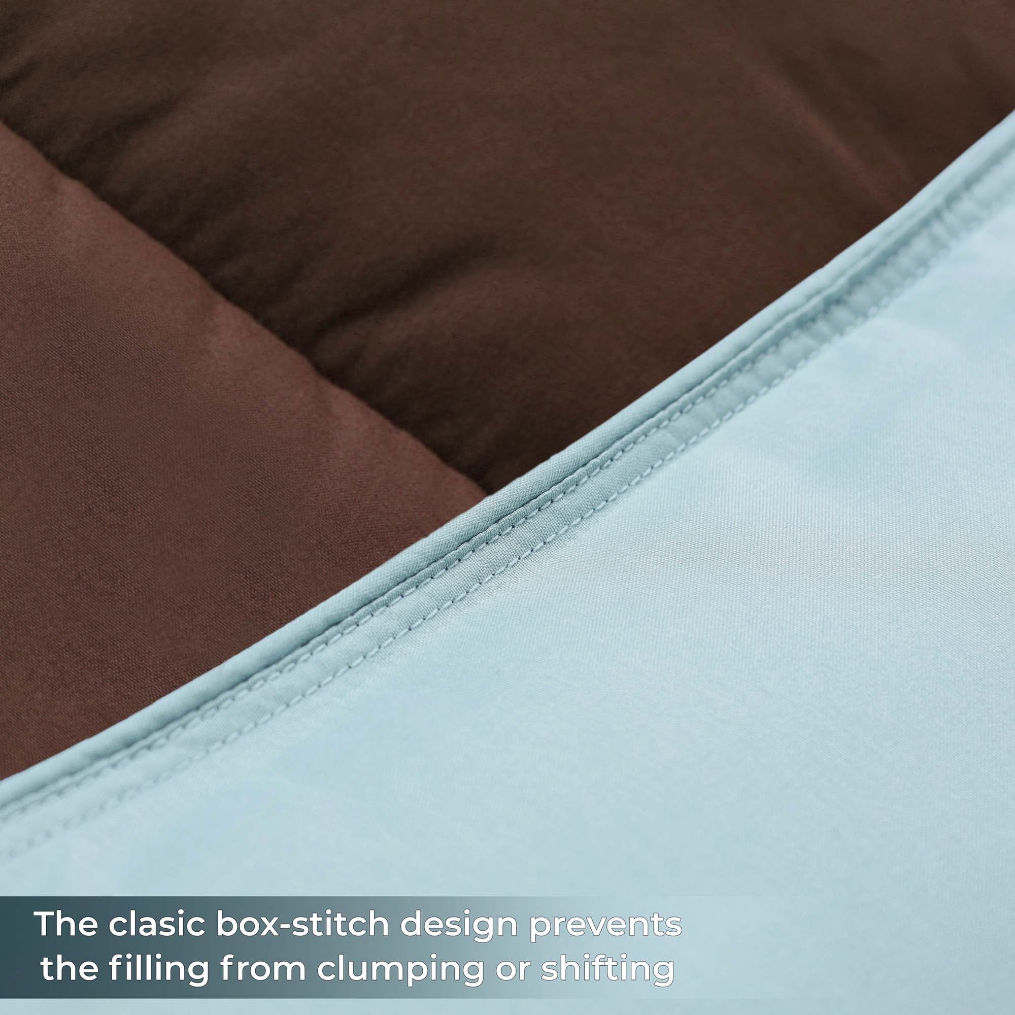 Superior Reversible Down Alternative Comforter, Twin/Twin XL, Choco-Sky Blue