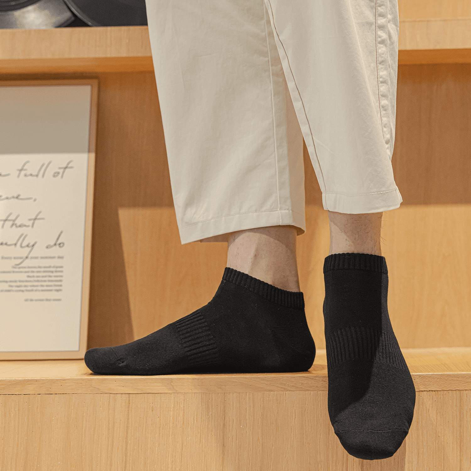 Sookeceks 6 Pairs Ankle Socks for Men Breathable Cotton Socks Anti Slip Low Cut Soft Casual Socks Size 7-11