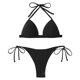 thumbnail image 3 of Gibobby Traje de baño completo mujer Bikini para mujer Traje de baño de color sólido con correa dividida y cuello para mujer(Negro,XL), 3 of 4
