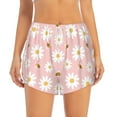 thumbnail image 2 of Goofa Daisy And Bee Printed Women 2 in 1 Running Shorts,Quick Dry Athletic Workout Shorts,High Waisted Athletic Shorts with Liner Pockets-Large, 2 of 9