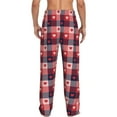 thumbnail image 6 of Cauagu Heart Plaid Mens Pajama Pants Sleep & Lounge Pants,PJ Bottoms with Pockets-Large, 6 of 7