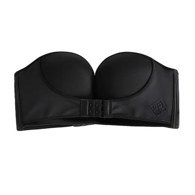 Xingzhi Lift Bra For Women Widely Application Deep V Shape Three-Level Front Buckle Strapless Multiway Bra black 40/90E