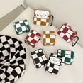 thumbnail image 5 of Fashion Cute Plaid Pattern Earphone Case for Apple Airpods Pro Cover for Airpods 3 2 1 Leather Silicone Headphone Charging Box (Black,For-Airpods3), 5 of 7
