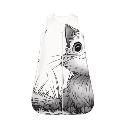 

Honeii Cute Cat Meadow Sketch Print Unisex Babies Sleepbag Wearable Blanket Baby Sleeveless Sleeping Bag-Large