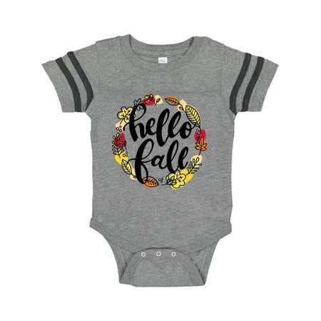 

Inktastic Hello Fall with Leaf Wreath Gift Baby Boy or Baby Girl Bodysuit