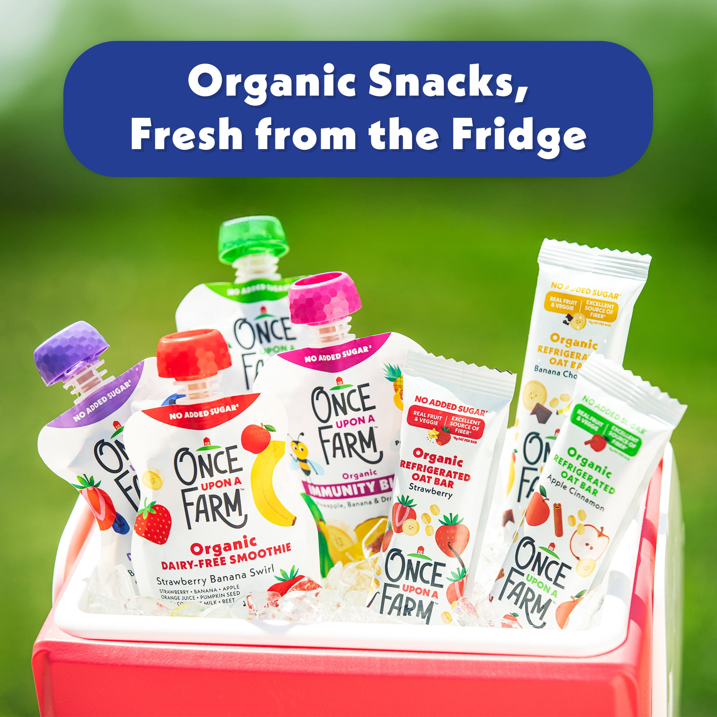 Once Upon a Farm Organic Refrigerated Oat Mini Toddler Snack Bar, Blueberry, 6ct