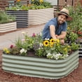 thumbnail image 5 of Epic Gardening 6-in-1 Medium Modular Galvanized Raised Garden Bed Kit - 15" Tall, Food-Safe, Light Clay, 5 of 10