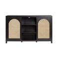 thumbnail image 4 of Walker Edison 58" Modern 2-Door Sideboard with Rattan Panels, Black, 4 of 16
