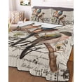 thumbnail image 3 of Quilts Twin XL Size, Country Birds Soft Comforter Bedding Set for Bed, Envelope Postmark Vintage Farmhouse Botancial Lightweight Quilted Bedspread with Pillow Cover(2 Pieces), 68x98 Inch, 3 of 6