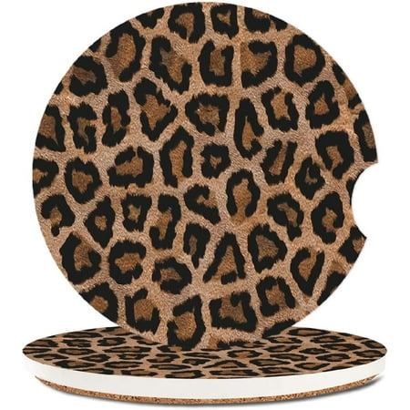 

Absorbent Car Cupholder Coaster 2 Pack Ceramic Stone Coaster with a Finger Notch for Women & Lady Cork Base Drink Coasters 2.56 Inch