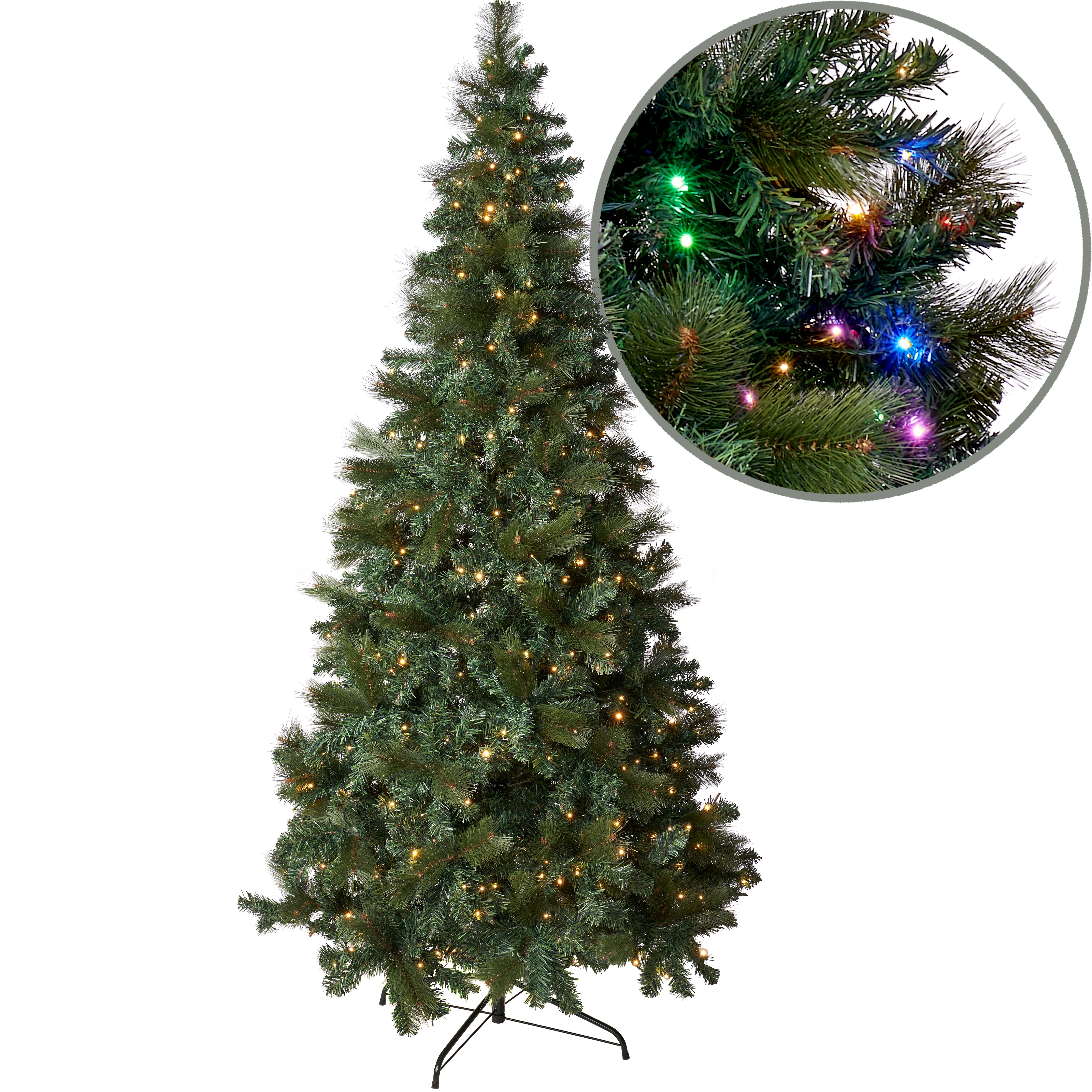 Aurio 7 5 Ft Indoor Artificial Christmas Tree With 440 Color Changing Lights Hinged Branches And Foldable Metal Stand Walmart Com Walmart Com 7.5 Ft Pre Lit Color Changing Christmas Tree