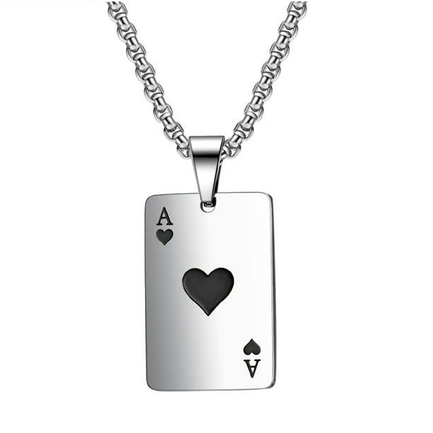 IMSHIE Playing Card Pendant Necklace Hearts A Spades A Card Necklace