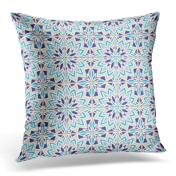 EREHome Based on Traditional Wall and Floor Tiles Mediterranean Mosaic Patchwork Mexican Italian Spanish Moroccan Pillow Case Pillow Cover 18x18 inch