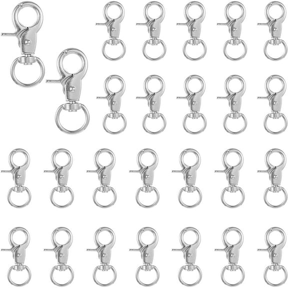 ABPETE 36-Pack Trigger Snap Hooks,Swivel Clips with Reinforced Spring, Zinc Alloy Lanyard Clips for Pet Leashes, Key Rings & Bird Cage Accessories