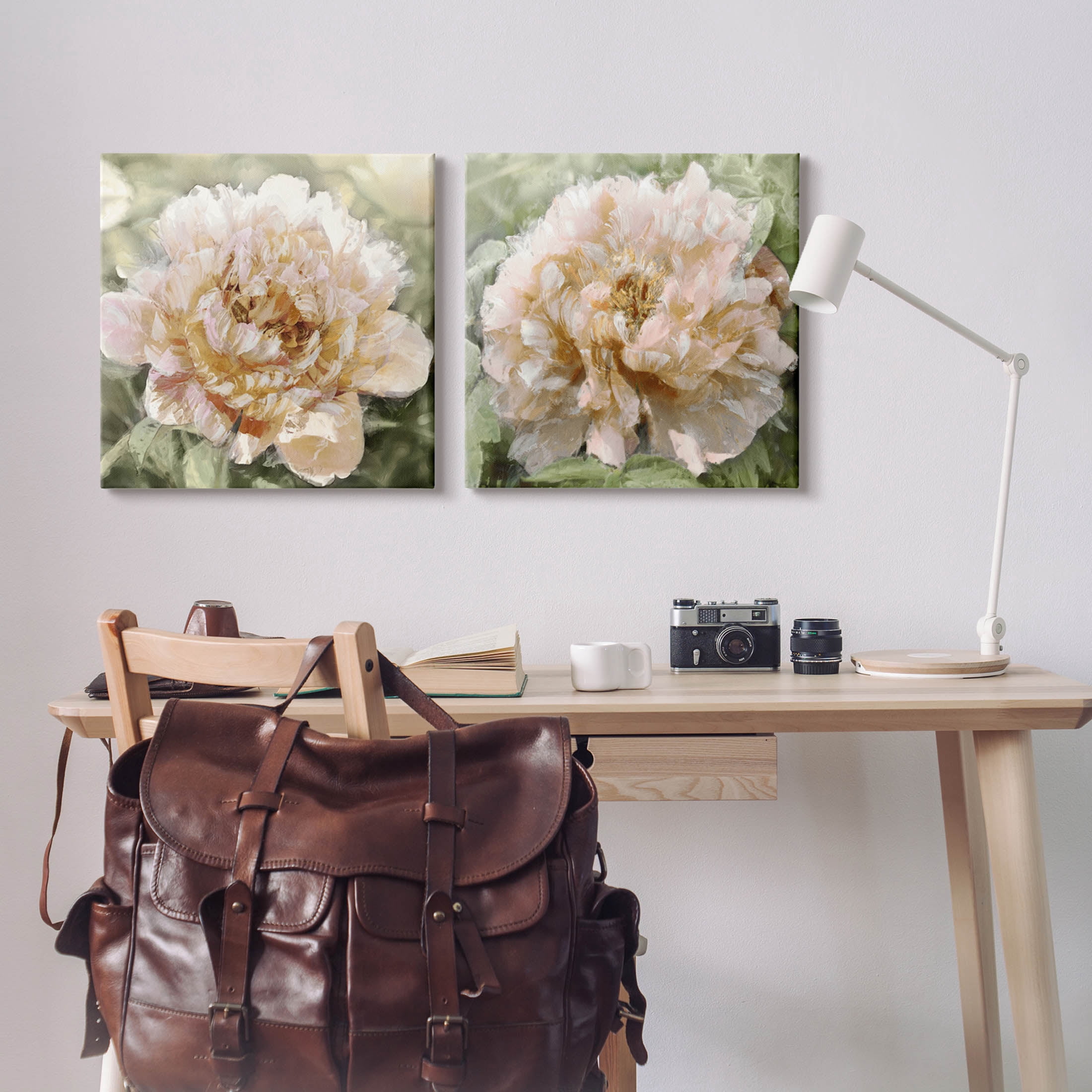 Carnation Plant Blooming Garden Botanical & Floral Graphic Art Gallery Wrapped Canvas Print Wall Art, Set of 2
