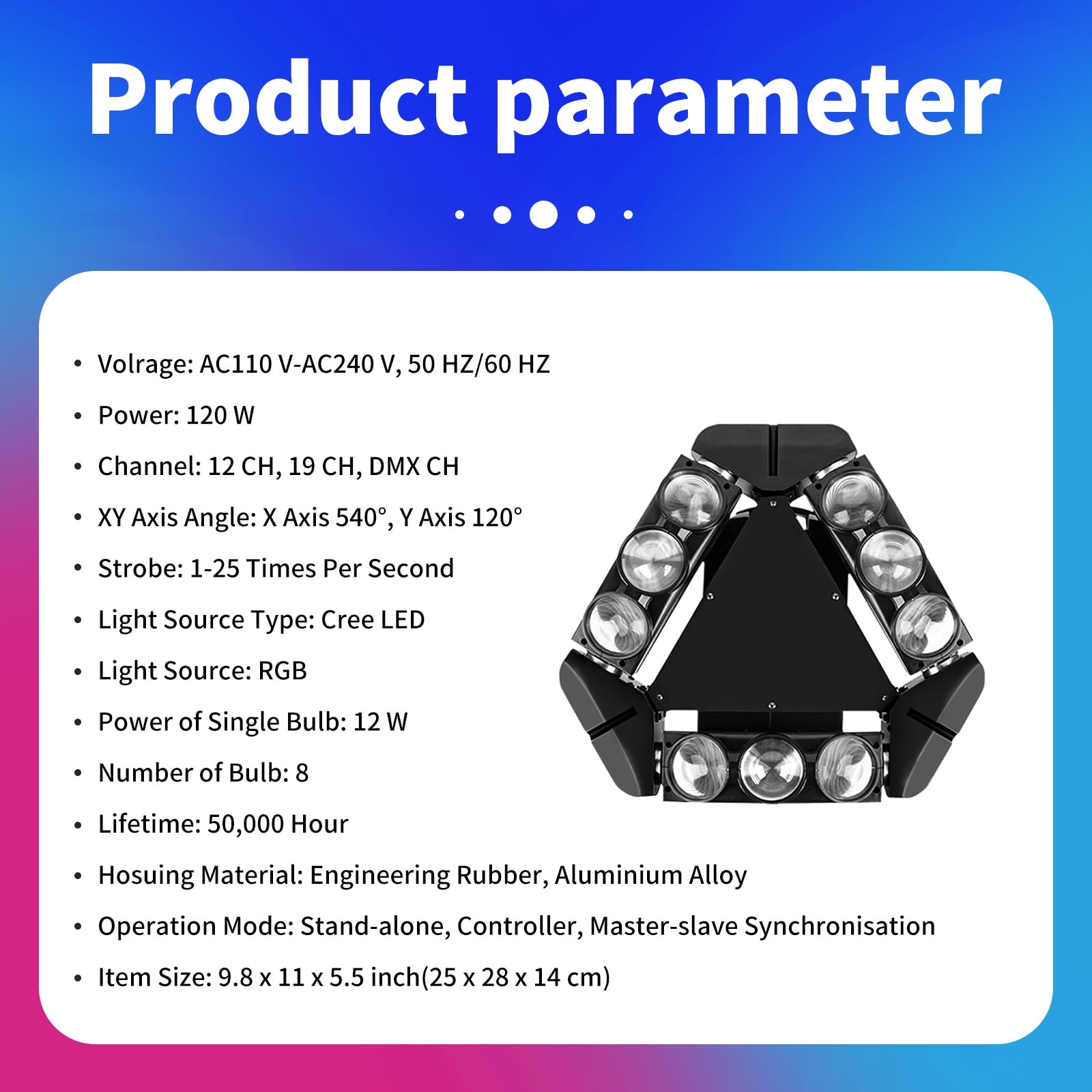 9x12w Moving Head Lights DJ Beam, Spider LED Stage Light DMX DJ Party Stage Lighting Sound Actived for Parties Stage DJ Live Club Disco Wedding Ceremony Family