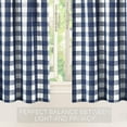 thumbnail image 4 of Haperlare Farmhouse Kitchen Curtains Buffalo Check Bathroom Curtain Blackout Thick Yarn Dyed Cafe Curtain, Navy Blue, 28"W x 24"L 2 Panels, 4 of 8